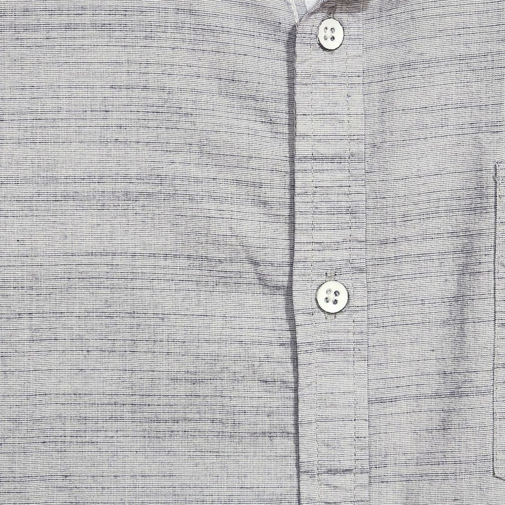 Paper Denim Cloth Button Down Shirt Slim Fit Stretch Fabric Gray Large - Picture 3 of 8